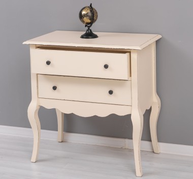 Consola cu picioare curbate, 2 sertare de la Rustic Butique PS79 - Culoare_P028++P025A - 2 STRATURI DE CULORI ANTICHIZAT