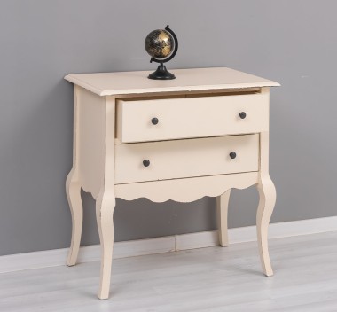 Consola cu picioare curbate, 2 sertare de la Rustic Butique PS79 - Culoare_P028++P025A - 2 STRATURI DE CULORI ANTICHIZAT