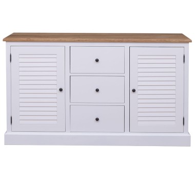Bufet cu 2 usi, 3 sertare, blat stejar, Colectia Shutter de la Rustic Butique 