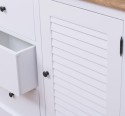 Bufet cu 2 usi, 3 sertare, blat stejar, Colectia Shutter de la Rustic Butique PS569 - Culoare Top_P089 - Culoare Corp_P039 - DUBLU COLOR
