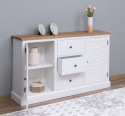 Bufet cu 2 usi, 3 sertare, blat stejar, Colectia Shutter de la Rustic Butique PS569 - Culoare Top_P089 - Culoare Corp_P039 - DUBLU COLOR