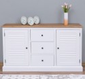 Bufet cu 2 usi, 3 sertare, blat stejar, Colectia Shutter de la Rustic Butique PS569 - Culoare Top_P089 - Culoare Corp_P039 - DUBLU COLOR