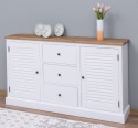 Bufet cu 2 usi, 3 sertare, blat stejar, Colectia Shutter de la Rustic Butique PS569 - Culoare Top_P089 - Culoare Corp_P039 - DUBLU COLOR