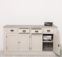 Bufet cu 4 usi si 4 sertare, BAS de la Rustic Butique PS165BAS - Culoare Top_P067 - Culoare Ext._P024 / Culoare Int._P067 - DUBLU COLOR