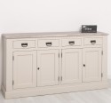 Bufet cu 4 usi si 4 sertare, BAS de la Rustic Butique PS165BAS - Culoare Top_P067 - Culoare Ext._P024 / Culoare Int._P067 - DUBLU COLOR