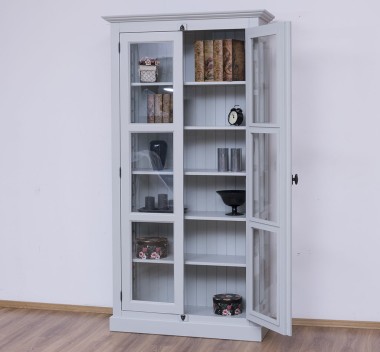 Vitrina sticla, 2 usi cu tija de la Rustic Butique PS552 - Culoare_P075A - VOPSIT ANTICHIZAT