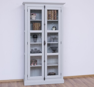 Vitrina sticla, 2 usi cu tija de la Rustic Butique PS552 - Culoare_P075A - VOPSIT ANTICHIZAT