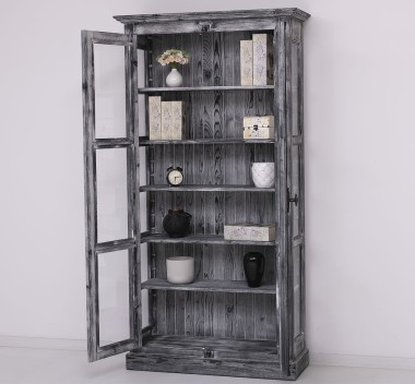 Vitrina sticla, 2 usi cu tija de la Rustic Butique PS552 - Culoare_P072 - PERIAT ADANC