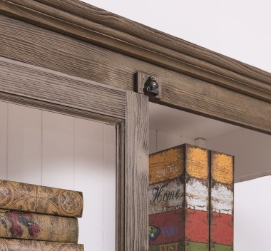 Vitrina sticla, 2 usi cu tija de la Rustic Butique PS552 - Culoare Ext._P066 / Culoare Int._P004 - DUBLU COLOR