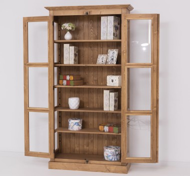 Vitrina sticla, 2 usi cu tija de la Rustic Butique PS552 - Culoare_P001 - CERUIT