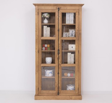 Vitrina sticla, 2 usi cu tija de la Rustic Butique PS552 - Culoare_P001 - CERUIT