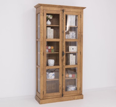 Vitrina sticla, 2 usi cu tija de la Rustic Butique PS552 - Culoare_P001 - CERUIT