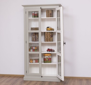 Vitrina sticla, 2 usi cu tija de la Rustic Butique PS552 - Culoare_P076 - VOPSIT