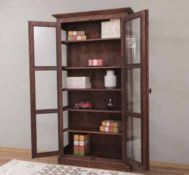 Vitrina sticla, 2 usi cu tija de la Rustic Butique PS552 - Culoare_P081 - LACUIT & VOPSIT