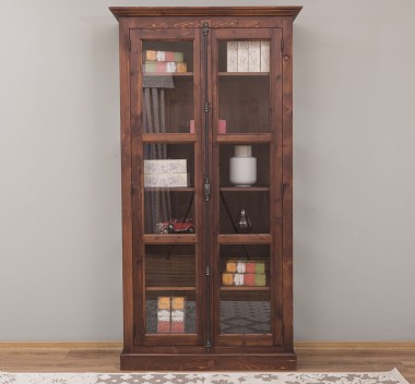 Vitrina sticla, 2 usi cu tija de la Rustic Butique PS552 - Culoare_P081 - LACUIT & VOPSIT