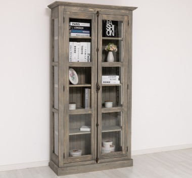 Vitrina sticla, 2 usi cu tija de la Rustic Butique PS552 - Culoare_P068 - PERIAT ADANC