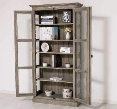 Vitrina sticla, 2 usi cu tija de la Rustic Butique PS552 - Culoare_P068 - PERIAT ADANC