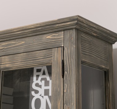 Vitrina sticla, 2 usi cu tija de la Rustic Butique PS552 - Culoare_P068 - PERIAT ADANC