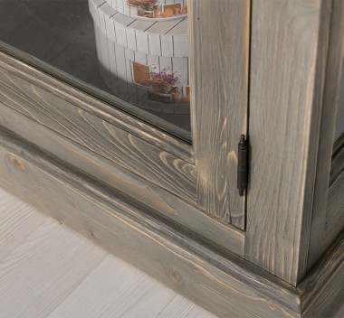 Vitrina sticla, 2 usi cu tija de la Rustic Butique PS552 - Culoare_P068 - PERIAT ADANC