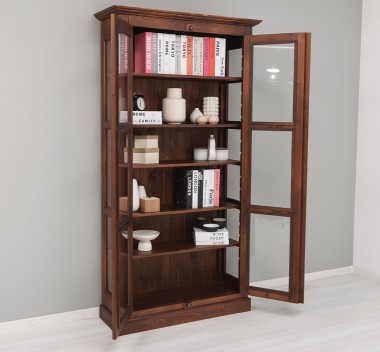 Vitrina sticla, 2 usi cu tija de la Rustic Butique PS552 - Culoare_P081 - LACUIT & VOPSIT