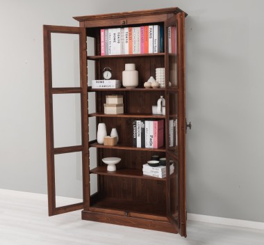 Vitrina sticla, 2 usi cu tija de la Rustic Butique PS552 - Culoare_P081 - LACUIT & VOPSIT