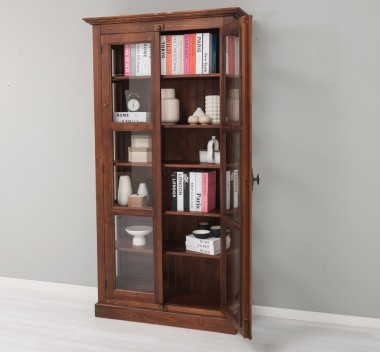 Vitrina sticla, 2 usi cu tija de la Rustic Butique PS552 - Culoare_P081 - LACUIT & VOPSIT