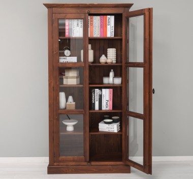 Vitrina sticla, 2 usi cu tija de la Rustic Butique PS552 - Culoare_P081 - LACUIT & VOPSIT