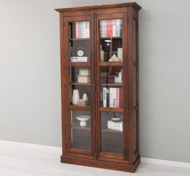 Vitrina sticla, 2 usi cu tija de la Rustic Butique PS552 - Culoare_P081 - LACUIT & VOPSIT