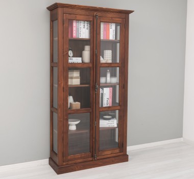 Vitrina sticla, 2 usi cu tija de la Rustic Butique PS552 - Culoare_P081 - LACUIT & VOPSIT