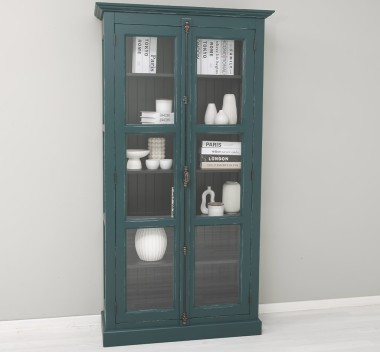 Vitrina sticla, 2 usi cu tija de la Rustic Butique PS552 - Culoare Ext._P087A - Culoare Int._P003 - DUBLU COLOR