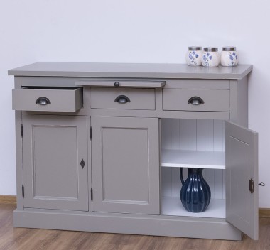 Bufet cu 3 usi si 3 sertare, BAS de la Rustic Butique PS232BAS - Culoare Ext._P030A / Culoare Int._P004 - DUBLU COLOR