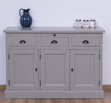 Bufet cu 3 usi si 3 sertare, BAS de la Rustic Butique PS232BAS - Culoare Ext._P030A / Culoare Int._P004 - DUBLU COLOR