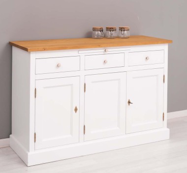 Bufet cu 3 usi si 3 sertare, BAS de la Rustic Butique PS232BAS - Culoare Top_P002 - Culoare Corp_P004 - DUBLU COLOR