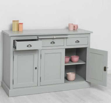 Bufet cu 3 usi si 3 sertare, BAS de la Rustic Butique PS232BAS - Culoare_P077 - VOPSIT