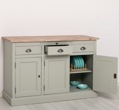 Bufet cu 3 usi si 3 sertare, BAS de la Rustic Butique PS232BAS - Culoare Top_P071 - Culoare Corp_P077 - DUBLU COLOR
