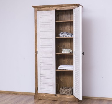 Dulap cu 2 usi, sistem inchidere tija, Colectia Shutter de la Rustic Butique PS616 - Culoare Corp_P001 - Culoare Usi_P080 - DUBLU COLOR