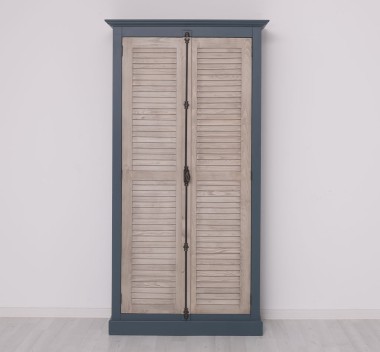 Dulap cu 2 usi, sistem inchidere tija, Colectia Shutter de la Rustic Butique PS616 - Culoare Corp_P051 / Culoare Usi_P037 - DUBLU COLOR