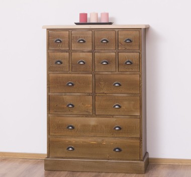 Comoda cu 14 sertare, blat stejar de la Rustic Butique PS158 - TopOak-TopP0 - P084 - LACUIT & VOPSIT