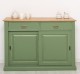 Bufet cu 2 usi glisante, 2 sertare, blat stejar, BAS de la Rustic Butique PS171 - Culoare Top_P002 - Culoare Ext._P038A - Culoare Int._P002 - DUBLU COLOR