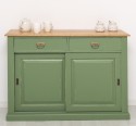 Bufet cu 2 usi glisante, 2 sertare, blat stejar, BAS de la Rustic Butique PS171 - Culoare Top_P002 - Culoare Ext._P038A - Culoare Int._P002 - DUBLU COLOR