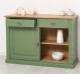 Bufet cu 2 usi glisante, 2 sertare, blat stejar, BAS de la Rustic Butique PS171 - Culoare Top_P002 - Culoare Ext._P038A - Culoare Int._P002 - DUBLU COLOR