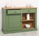 Bufet cu 2 usi glisante, 2 sertare, blat stejar, BAS de la Rustic Butique PS171 - Culoare Top_P002 - Culoare Ext._P038A - Culoare Int._P002 - DUBLU COLOR