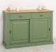 Bufet cu 2 usi glisante, 2 sertare, blat stejar, BAS de la Rustic Butique PS171 - Culoare Top_P002 - Culoare Ext._P038A - Culoare Int._P002 - DUBLU COLOR