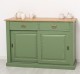 Bufet cu 2 usi glisante, 2 sertare, blat stejar, BAS de la Rustic Butique PS171 - Culoare Top_P002 - Culoare Ext._P038A - Culoare Int._P002 - DUBLU COLOR