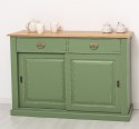 Bufet cu 2 usi glisante, 2 sertare, blat stejar, BAS de la Rustic Butique PS171 - Culoare Top_P002 - Culoare Ext._P038A - Culoare Int._P002 - DUBLU COLOR