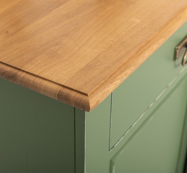 Bufet cu 2 usi glisante, 2 sertare, blat stejar, BAS de la Rustic Butique PS171 - Culoare Top_P002 - Culoare Ext._P038A - Culoare Int._P002 - DUBLU COLOR